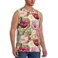 thumbnail image 2 of Haiem Men's Tulips Flowers Print Tank Tops Summer Sleeveless Cut Off Workout T-Shirts Fitness Vest Athletic Undershirts-X-Large, 2 of 8