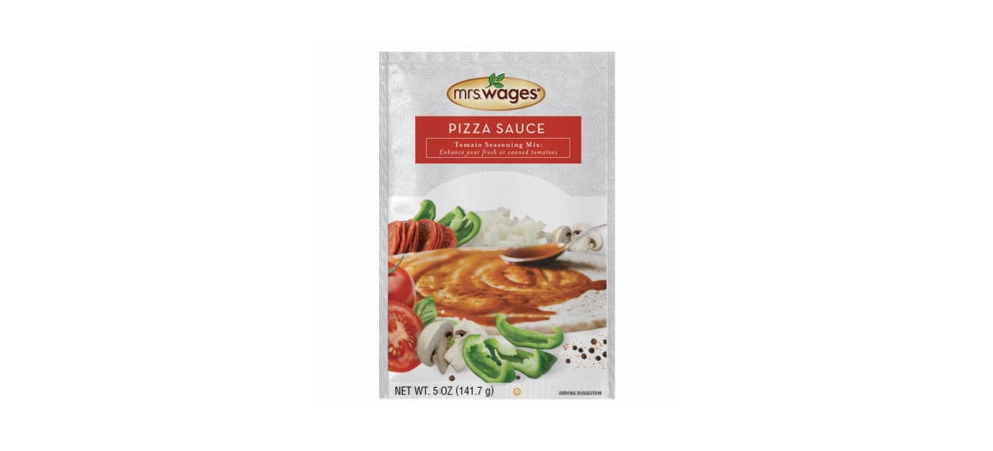 Mrs. Wages Pizza Sauce Canning Mix, Easy-to-Use, Simple Homemade Pizza Purees Sauce, Great Flavor, Easy to Freeze or Serve Fresh, 4 oz Packet