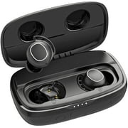 MPOW Upgrated M30 Plus Punchy Bass Wireless Bluetooth 5.0 Headphones in Ear, 5.0w/100 Hrs USB-C Quick Charge Case, IPX8 Waterproof/Touch Control/Mono&Twin Modes/Mics/Powerbank