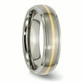 thumbnail image 4 of Titanium Ridged Edge 14k Yellow Inlay 6mm Brushed/Polished Band, 4 of 7