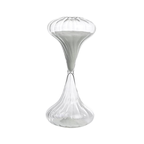 Reloj de arena de cristal, regalo de cumpleaños, reloj de arena creativo para la mesa del dormitorio del baño. Blanco