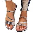 thumbnail image 4 of AXXD Women Silver Sandals Clearance Under $10 New Summer Plus-size Cool Flat Sandals, 4 of 8