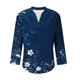 thumbnail image 5 of Xuyuer Womens Shirts Long Sleeve Cotton Shirt Linen V Neck Casual Loose Tops Blouses Cotton Linen Tunic Shirts Blouse Tops Beach Cover Up Casual Shirts Oversized Solid Blouses Tops, 5 of 5