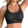 thumbnail image 5 of No Underwire Bra Womens Comfort Breathable Adjustable Strap Push Up Wireless Bras for Older Women (44, Black), 5 of 8