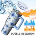 thumbnail image 5 of OBREWU Pioneer Flower Tumbler with Handle and Lid,Pioneer Flower 40oz Double Wall Vacuum Insulated Tumbler,Cups Gift for Women and Men, 5 of 7