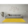 thumbnail image 3 of Ahgly Company Machine Washable Indoor Round Oriental Yellow Modern Area Rugs, 6' Round, 3 of 4