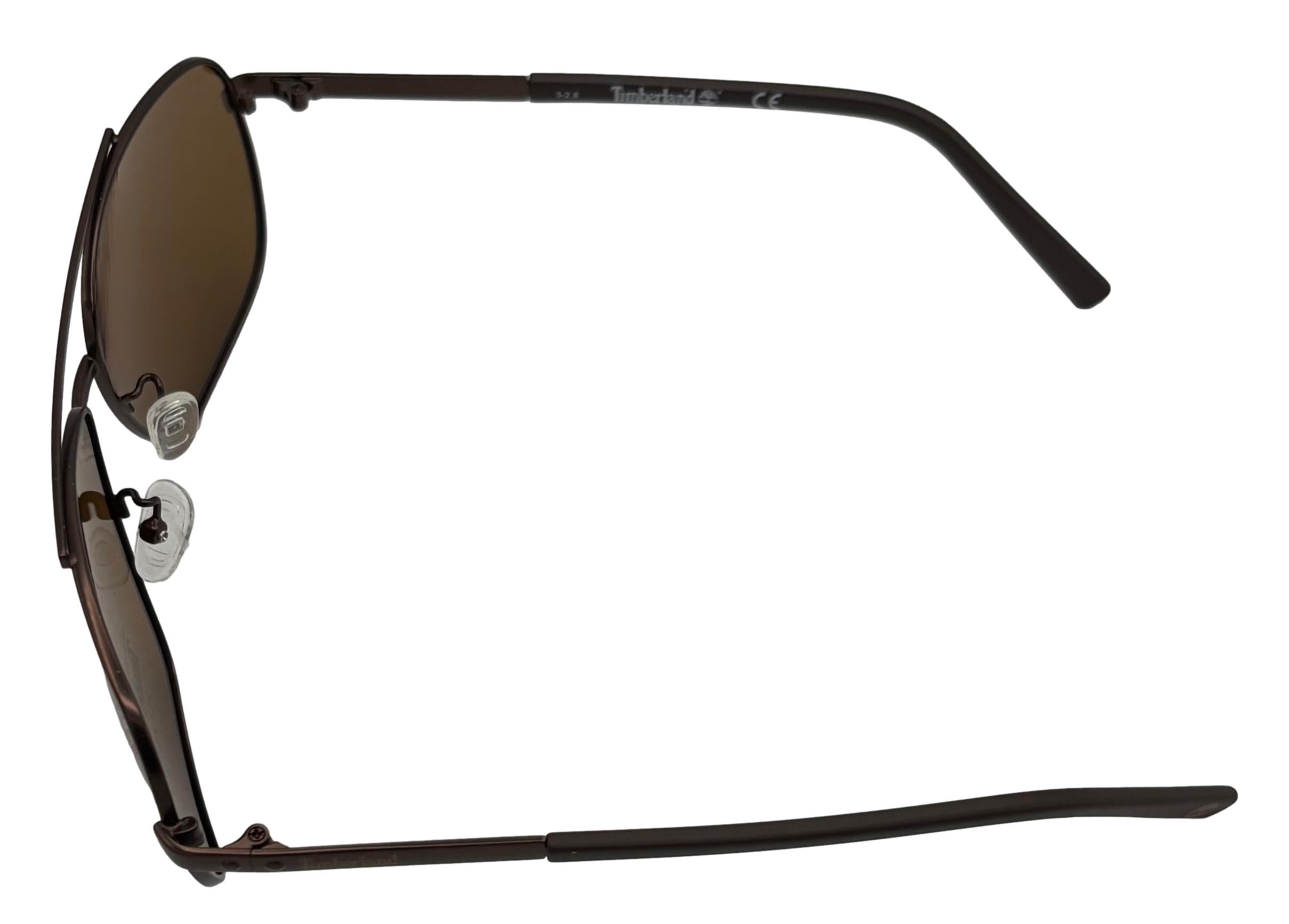 Timberland Brown Polarized Lens Men's Metal Aviator Sunglasses, Copper