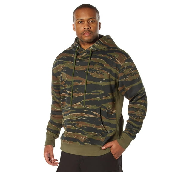 Rothco 30112 Men Every Day Pullover Long Sleeve Hooded Sweatshirt, Tiger Stripe Camo - Large