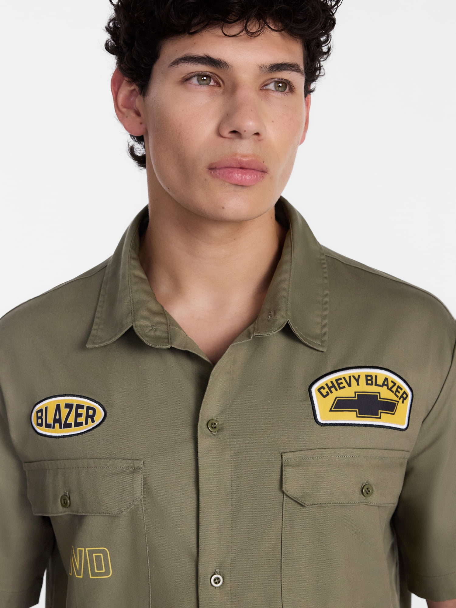 Chevy Blazer Men's and Big Men's Button Up Graphic Shirt with Short Sleeves, Sizes XS-3XL