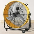 thumbnail image 2 of 30 in. 3 Speed Yellow Heavy Duty Metal Industrial Drum Fan, Air Circulation, 2 of 7