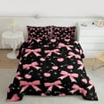 thumbnail image 2 of Castle Fairy Kawaii Bowknot Cherry 3 Pieces Queen Comforter Set for Girls Teens Children,Cute Galaxy Ultra Soft Bedding Sets,Black Pink Bedding Comforter Set,Ultra Soft Home Decor, 2 of 8
