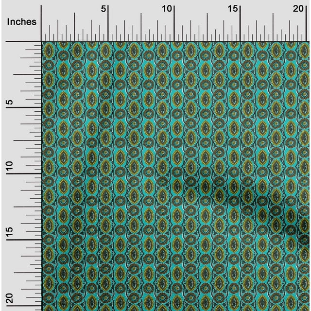 oneOone Cotton Poplin Fabric Ethnic Block Print Fabric By Yard 56 Inch Wide
