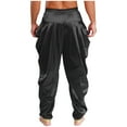 thumbnail image 5 of iiniim Men Prince Baggy Pants Satin Trousers Fairy Tale Halloween Theme Party Black M, 5 of 6