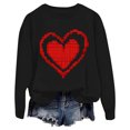 thumbnail image 2 of Meichang Sweat-Shirt Col Rond pour Femmes, Sweat-Shirt de la Saint-Valentin, Imprimé Cœur, Manches Longues, Pull Décontracté, Joyeuse Saint-Valentin, 2 of 3