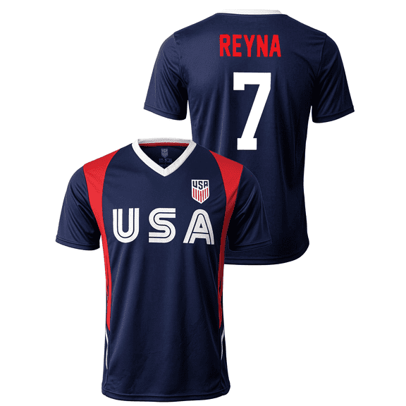 Icon Sports USA Soccer Game Day Shirt #7 Reyna, 100% Polyester, YXS-M