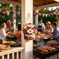 thumbnail image 7 of Memorial Day Saving!4th of July Decorations, Independence Day Wooden Front Door Welcome Star Wreath Round Wooden Independence Day Patriotic Door Pendant, 7 of 7
