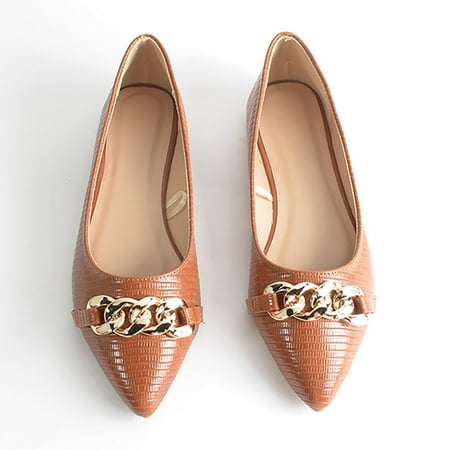 Mepaouo Women s Flats Leather Dressy Pointed Toe Slip on Loafer Shoes for Wedding Prom Evening