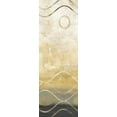 thumbnail image 2 of Coulter, Cynthia 11x24 White Modern Wood Framed Museum Art Print Titled - Abstract Waves Black-Gold Panel II, 2 of 4