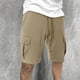 thumbnail image 4 of Pantalones Cortos de Carga de los Hombres con Cordón Sólido Cintura Deportivo Pantalones Cortos de Gimnasio con Bolsillos, Desgaste Casual de Toda la Temporada, 4 of 6