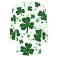thumbnail image 3 of Women St. Patrick's Day Tops Shamrock Clover Print Short Sleeved T Shirt Green Shamrock Graphic Tees Blouses, 3 of 5