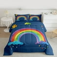 thumbnail image 2 of jejeloiu Cartoon Graffiti Rainbow Twin Comforter Sets,Colorful Oil Painting Bedding Set For Boys Girls Reversible 2-Piece, 2 of 8