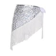 thumbnail image 2 of QccHieUs Belly Dance Hip Scarf Fashion Shiny Performance Costume for Latin Dance Ballroom Silvery, 2 of 9