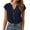 Navy, variant on Short Sleeve Blouse for Women Henley Fall Tunic Casual Tops for Women Solid Loose Dolman Sleeve Tops