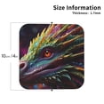 thumbnail image 2 of Zufioo Colorful Dragon Head Profile Print Leather Coaster Set, Decorative PVC Coasters 4-pack - Scald and Stain-resistant, Suitable for Home, Cafes, Restaurants-Square, 2 of 6