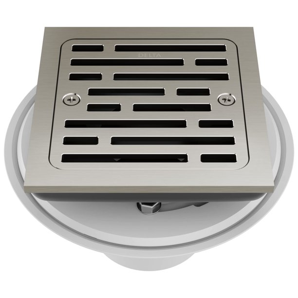 Delta Faucet Desagüe De Piso De Ducha Cuadrado Con Azulejos De 4 Pulgadas Kit De Drenaje De Ducha De Níquel Cepillado Desagüe De Ducha Cuadrado Desagüe De Ducha Cromado Desagüe De Piso De Ducha Inoxid