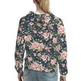 thumbnail image 7 of Balery Vintage Floral Pattern Womens Long Sleeve Hoodie, Pullover Hooded Sweatshirt, Kangaroo Pocket Hoodie with Eye-catching Drawstrings-Small, 7 of 7