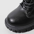thumbnail image 5 of WAVSUF Girls Mid Calf Platform Boots Round Toe Anti Slip Wide Width Winter Warm Chunky Boots Black 11.5 Little Kid, 5 of 10