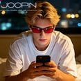 thumbnail image 3 of Joopin Rectangular Sleep Glasses with Blue Green Light Blocking, Red Light Lens for Computer Gaming, Screen Fatigue & UV400 Protection, 3 of 7