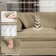 thumbnail image 4 of Modern Oversized Corduroy Armchair,Deep Seat Accent Chair with Pillow,Comfy Single Sofa Chair for Living Room Bedroom Apartment,Camel, 4 of 6