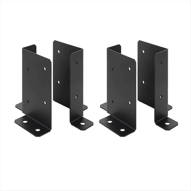 4 Soportes de Base para Postes Ajustables, Aptos para Postes de 2x4, y 6x6. Soporte de Base para Postes de Cerca de Madera, para Pérgola y Buzón.