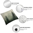 thumbnail image 6 of Acheng Throw Pillow Cover Misty Tree Wood Nature Scene Landscape Fog Environment Pillow Case Decorative Square Cushion for Home Couch Bed,Set of 2 White (Two Sides Print) 24x24in, 6 of 7