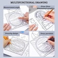 thumbnail image 5 of 4 Pcs Multifunctional Geometric Ruler Drawing Tools Plastic Ruler Set, 5 of 5