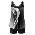 thumbnail image 5 of CALAFEBILA Tankini Girls Swimsuit Modest Two Piece Pleated Seaside Summer Print Bathing Suits, 5 of 6