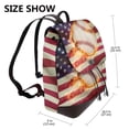 thumbnail image 2 of Xecao Baseball Ball With Flag Print Large Backpack Soft Leather for Women Travel with Compartment, Adjustable Convertible Strap, 2 of 4