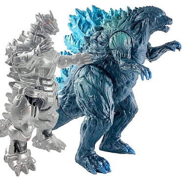 Set of 2 Godzilla Earth MechaGodzilla Figures King of The Monsters, 2021 Movable Joints Action Movie Series Soft Vinyl, Travel Bag