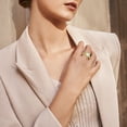 thumbnail image 4 of VAKKI 1 CT 925 Sterling Silver Round Opal Promise Rings for Women White Gold Plated Wedding Ring, 4 of 5