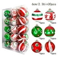 thumbnail image 2 of 30PCS Grinch Christmas Ball Ornaments, 2.4 Inch Glittering Hanging Xmas Balls for Tree Decoration, Swirl Candy Cane Balls, Red Green Plastic Christmas Baubles for Home Holiday Party Decor, 2 of 6