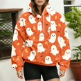 thumbnail image 6 of Zijinkuiwen Women Oversized Fleece Hoodie with Pet Pocket Cute Ghost Bat Star All Over Print Pullover for Halloween Fall Casual Daily Wear,XL, 6 of 7