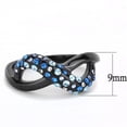 thumbnail image 2 of Luxe Jewelry Designs Women's Black IP Stainless Steel Ring with Multicolor Crystal - Size 5 (Pack of, 2 of 4