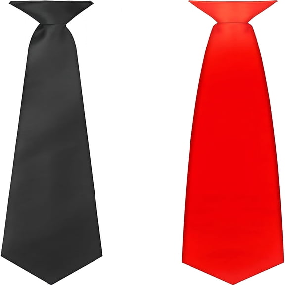 TELOLY 2 Pieces Men'S Clip on Ties 20 Inches Solid Color Clip on Ties Pre Tied Neckties for Office School Uniforms