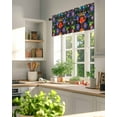 thumbnail image 3 of Colorful Mexican Floral Valances for Windows Bird Rustic Assorted Flower Valance Rod Pocket Light Filtering Short Window Treatments Curtains for Kitchen Bathroom Living Room Bedroom, 42 x 18 Inch, 3 of 7