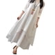 thumbnail image 3 of Vestido largo de algodón y lino informal de dos piezas falsas de corte holgado para mujer y niña Jumpingount FS9904-02, 3 of 7