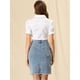 thumbnail image 5 of INSPIRE CHIC Falda Vaquera Midi Básica Desgastada De Cintura Alta Con Dobladillo Rasgado Y Lavado Para Mujer Azul M, 5 of 6