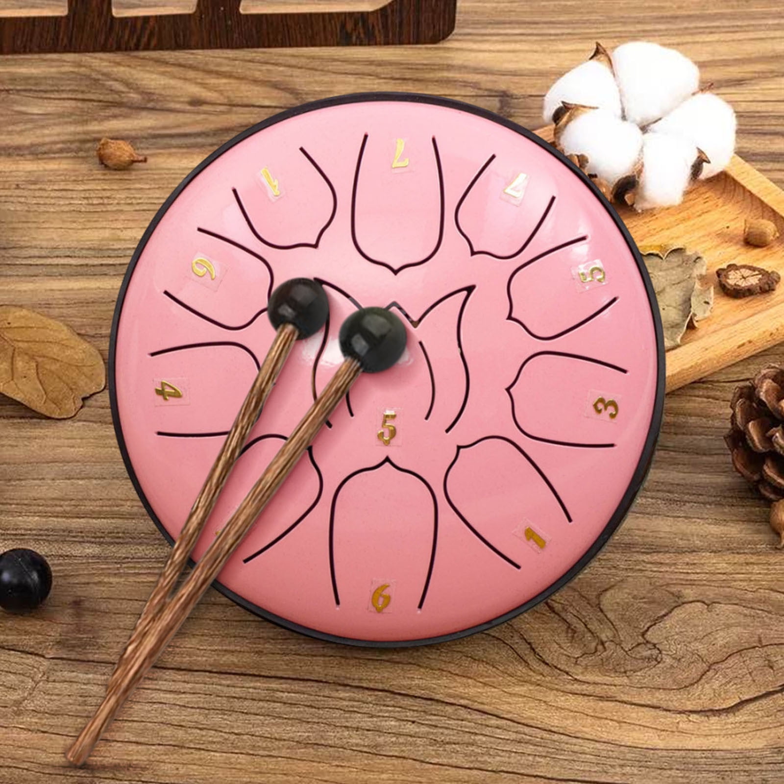 Uutvmp Rain Drum for Outside 11 Notes 6 Inch Rain Drum for Garden, Steel Tongue Drum Rain Chime, Chakra Drum for Rain, Outdoor Handpan Drum, Steel tongue drum, Rain Drums