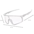thumbnail image 3 of LOWLHOME 2026 New Photochromic Cycling Sunglasses,Bold Square Full Rim Sport Riding Glasses,Polarized Sports Sunglasses for Men Women,UV400 Protection Sun Glasses for Running Cycling Fishing(Clear), 3 of 6