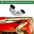 thumbnail image 2 of 180 Degree Mandrel Exhaust Pipe DIY Custom Car Modified Exhaust Pipe Tubing Piping 89mm/3.5" OD 100mm/3.94" Length T304 Stainless Steel Silver Tone, 2 of 7